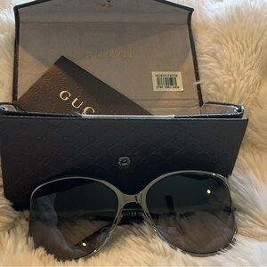 Gucci Women’s Black Gradient Oversized Sunglasses with Case